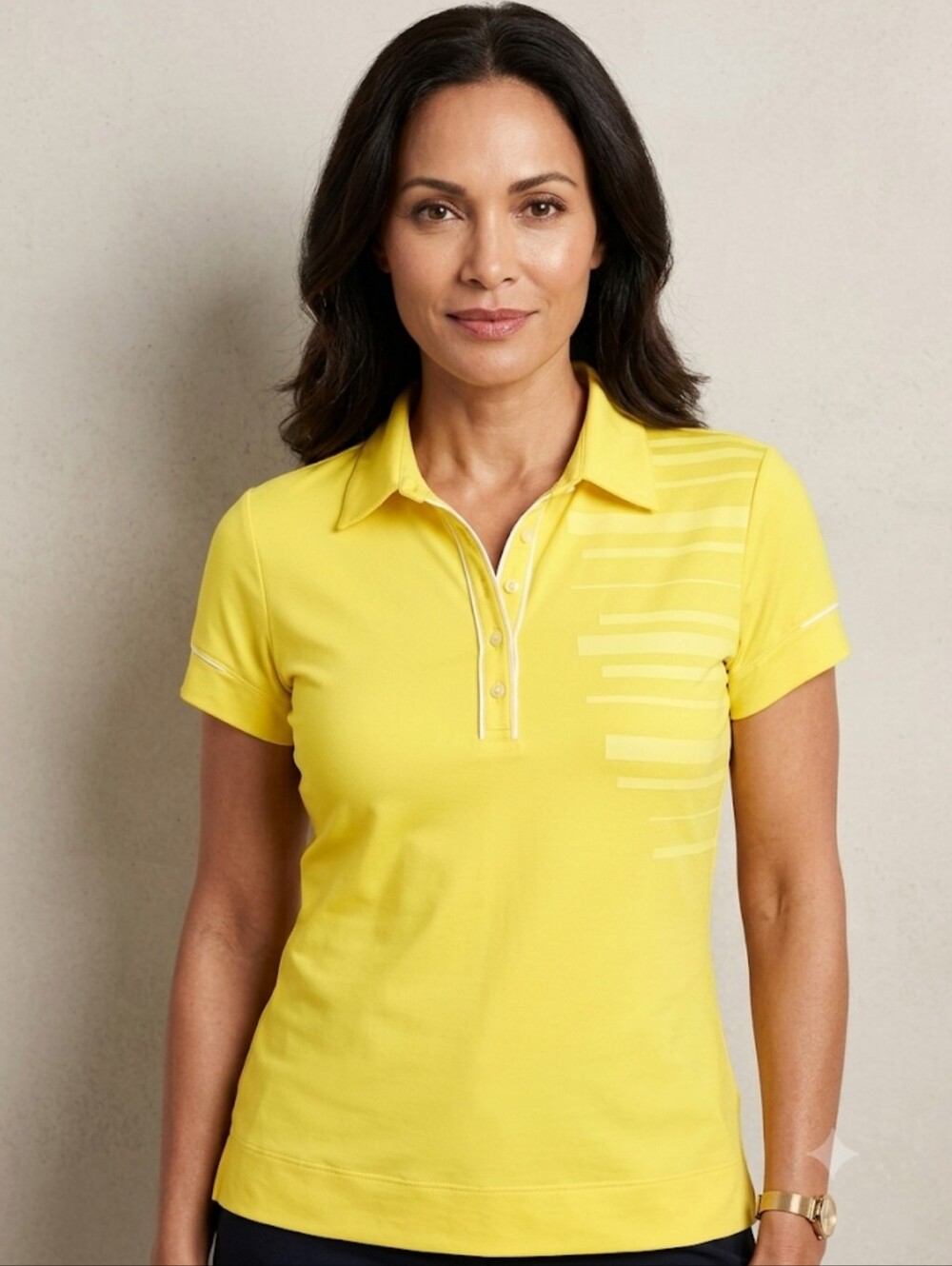 Adidas Golf Yellow Polo Collar ClimaCool Sport Short Sleeve Top Size Medium